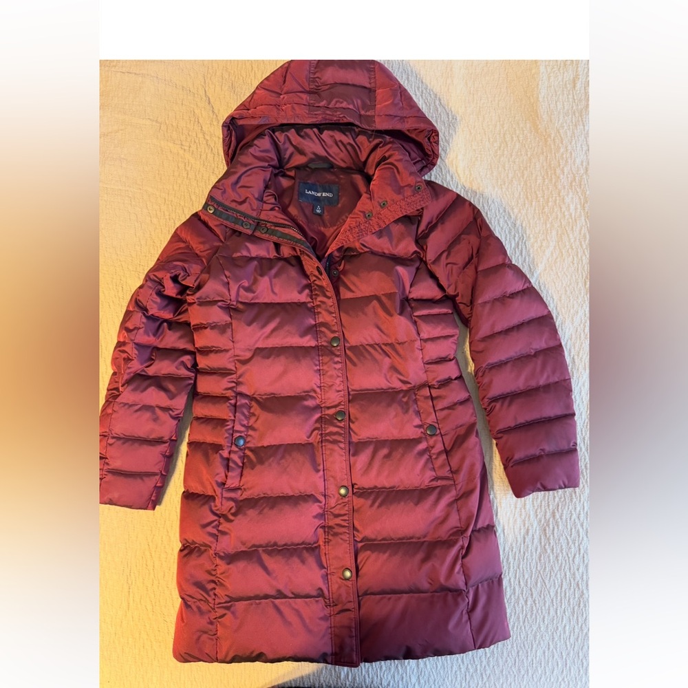 Lands End Down Puffer Jacket Outdoor Activewear Women's Sz Small - Fits Size 6-8